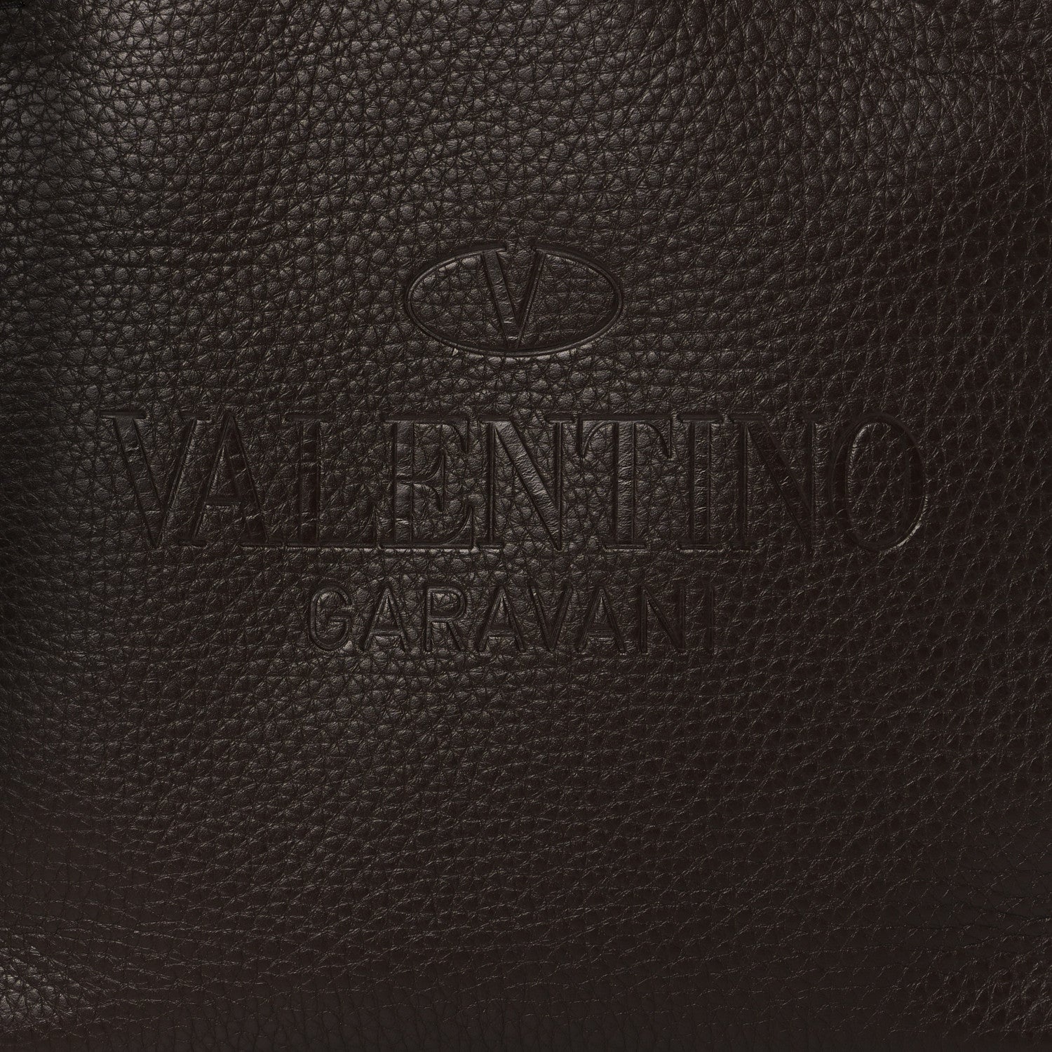 Valentino Garavani Pebbled Calfskin Roman Stud Logo Crossbody Pouch Brown 7 of 9