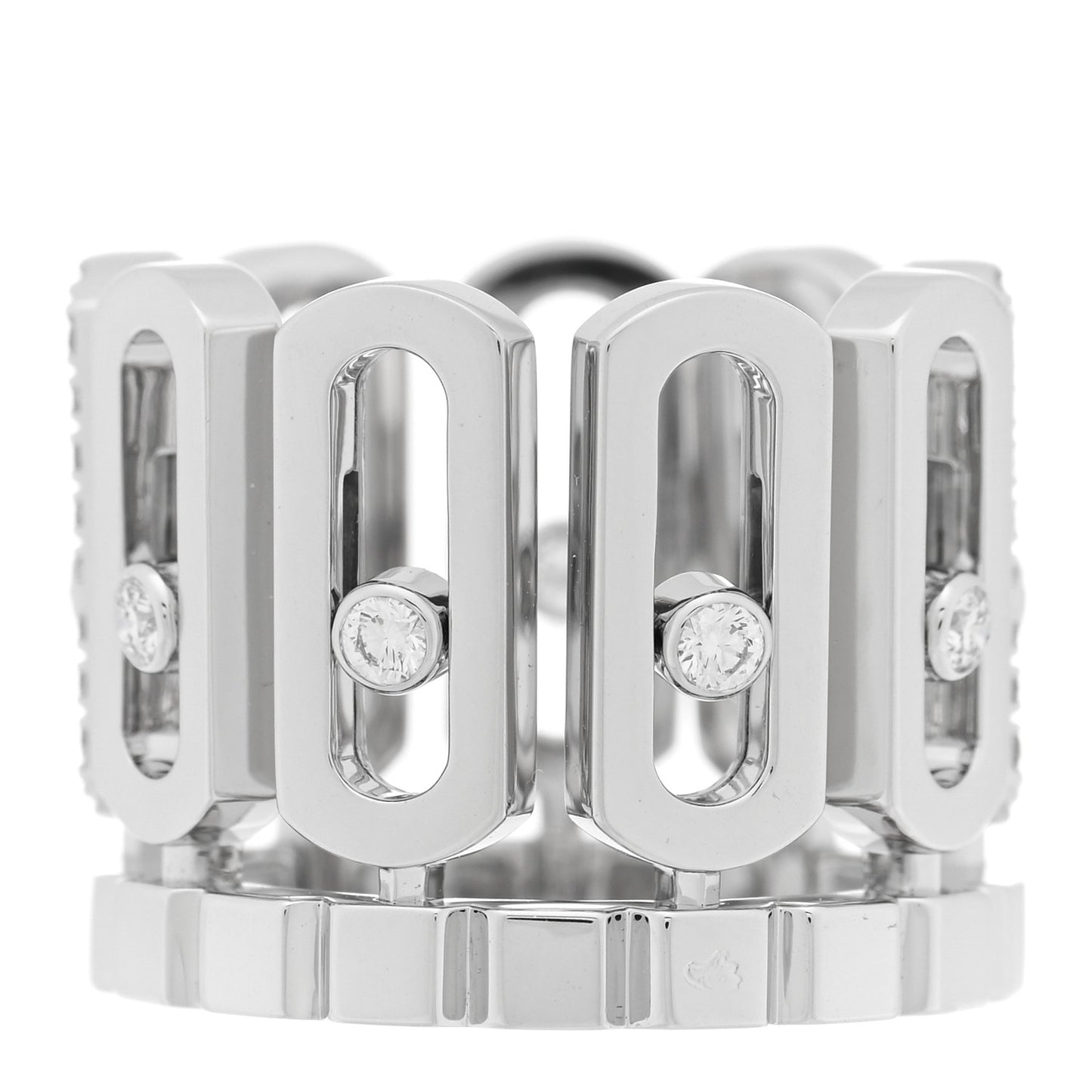 18K White Gold Diamond Iconica Semi Pave Ring 49 5