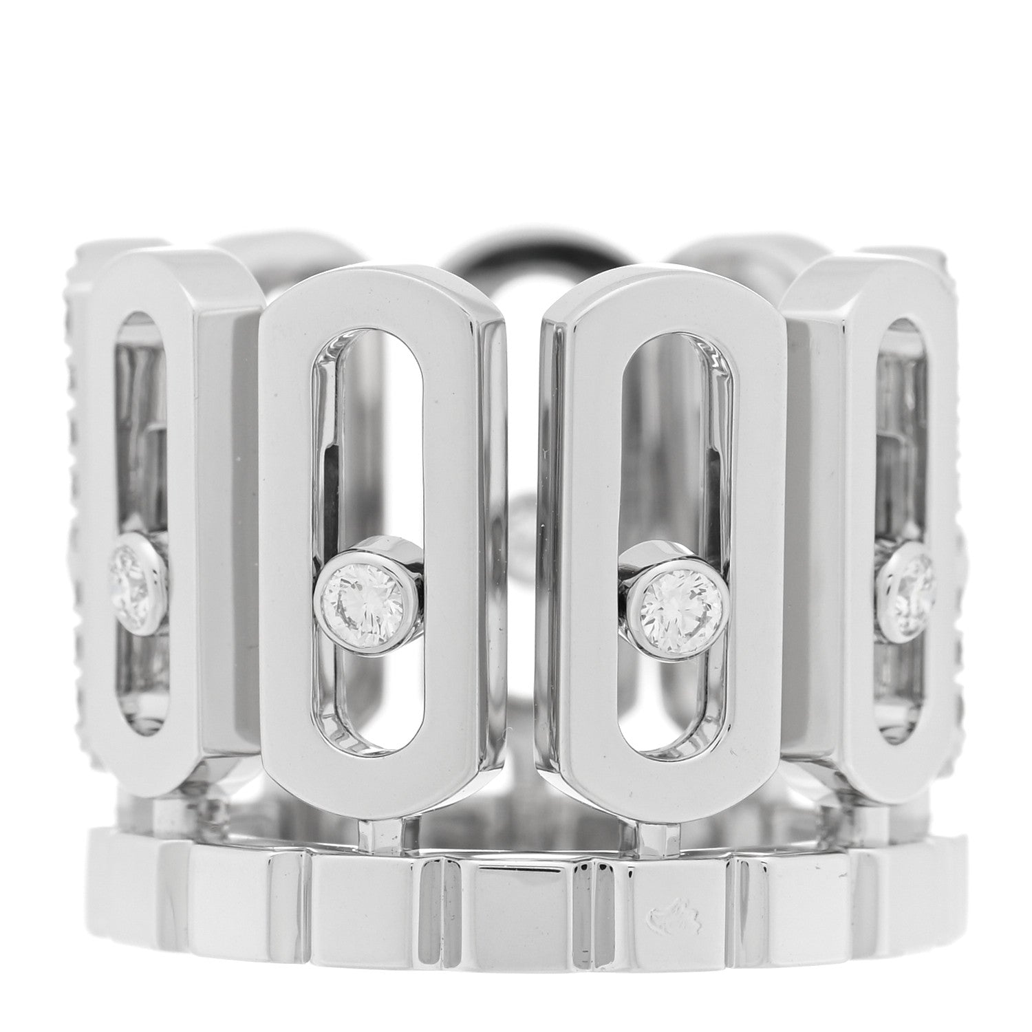 Messika 18K White Gold Diamond Iconica Semi Pave Ring 49 5 3 of 4