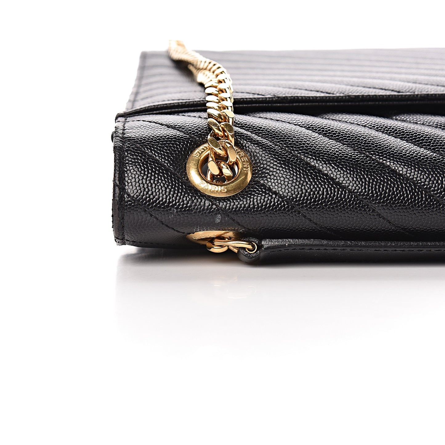 Grain De Poudre Matelasse Chevron Large Monogram Satchel Black