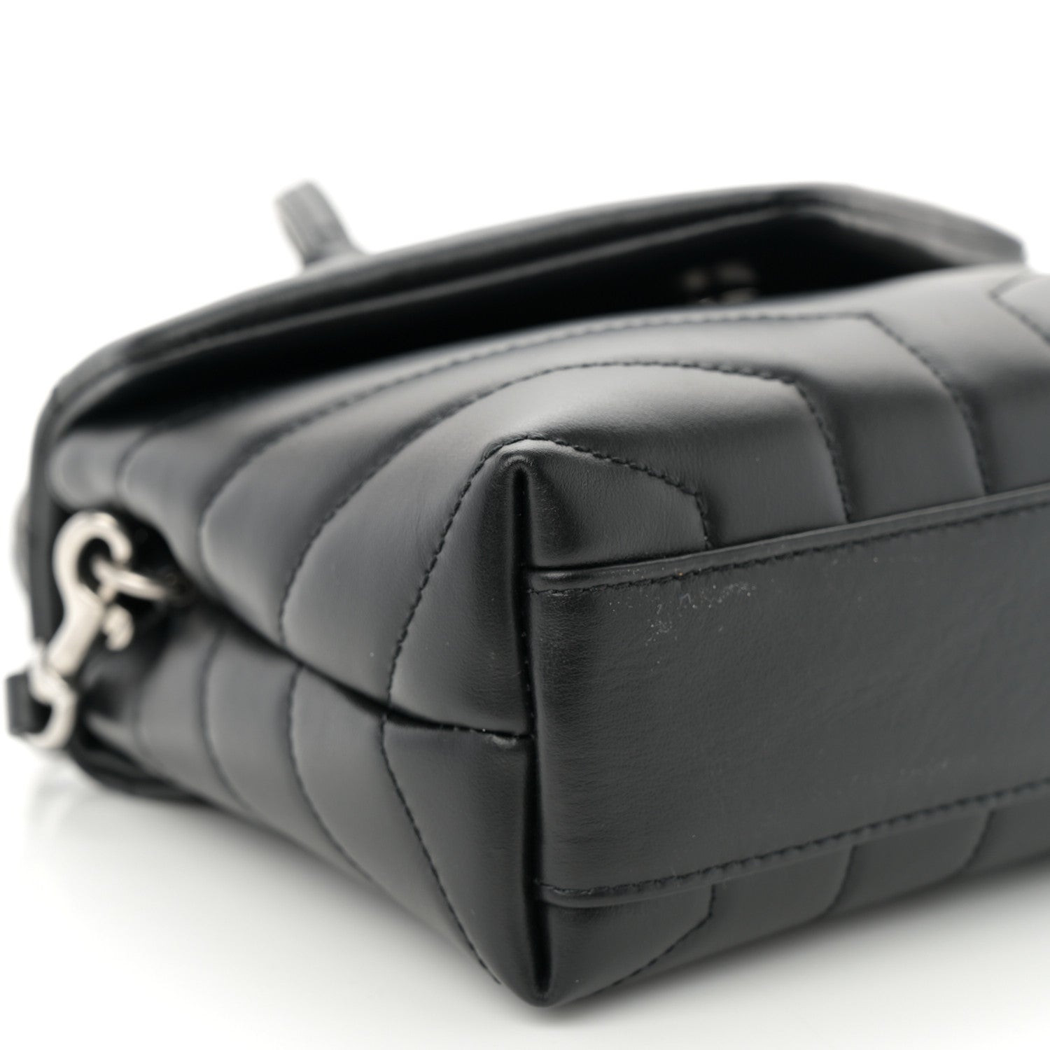 Saint Laurent Calfskin Y Quilted Monogram Toy Loulou Crossbody Bag Black 8 of 10