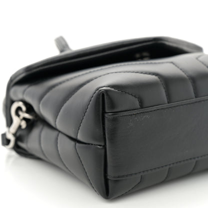 Saint Laurent Calfskin Y Quilted Monogram Toy Loulou Crossbody Bag Black 8 of 10