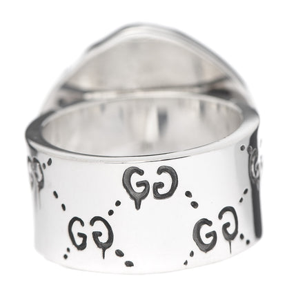 Gucci Sterling Silver GucciGhost Hamlet Skull Ring 60 9 4 of 7