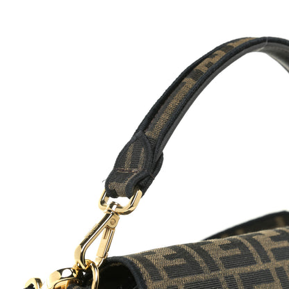Fendi Fabric Jacquard FF 1974 Medium Baguette Tobacco Moro Black 11 of 12