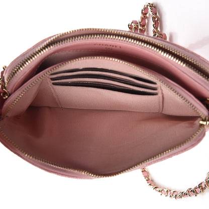 Chanel Iridescent Caviar Quilted Clutch With Chain Rose 7 of 12
