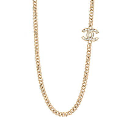 Chanel Quilted Pearl CC Long Chain Necklace Gold 1 of 5