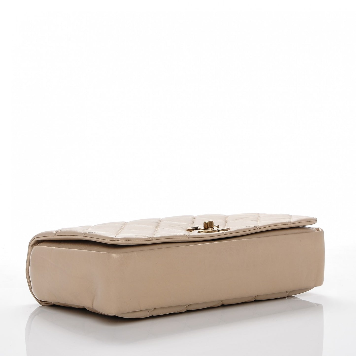 Calfskin Quilted Medium Pondichery Flap Beige