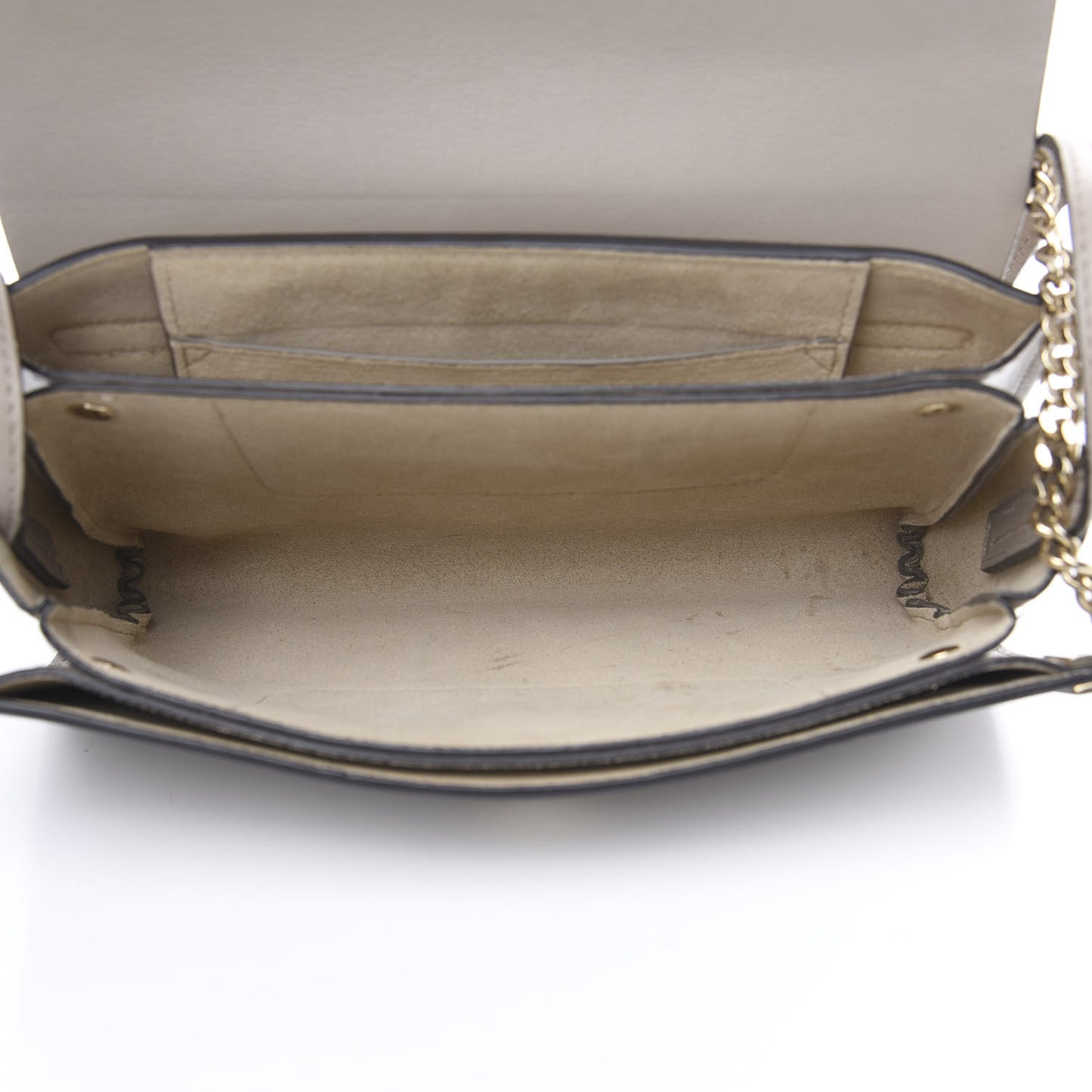 Suede Calfskin Small Faye Shoulder Bag Motty Grey