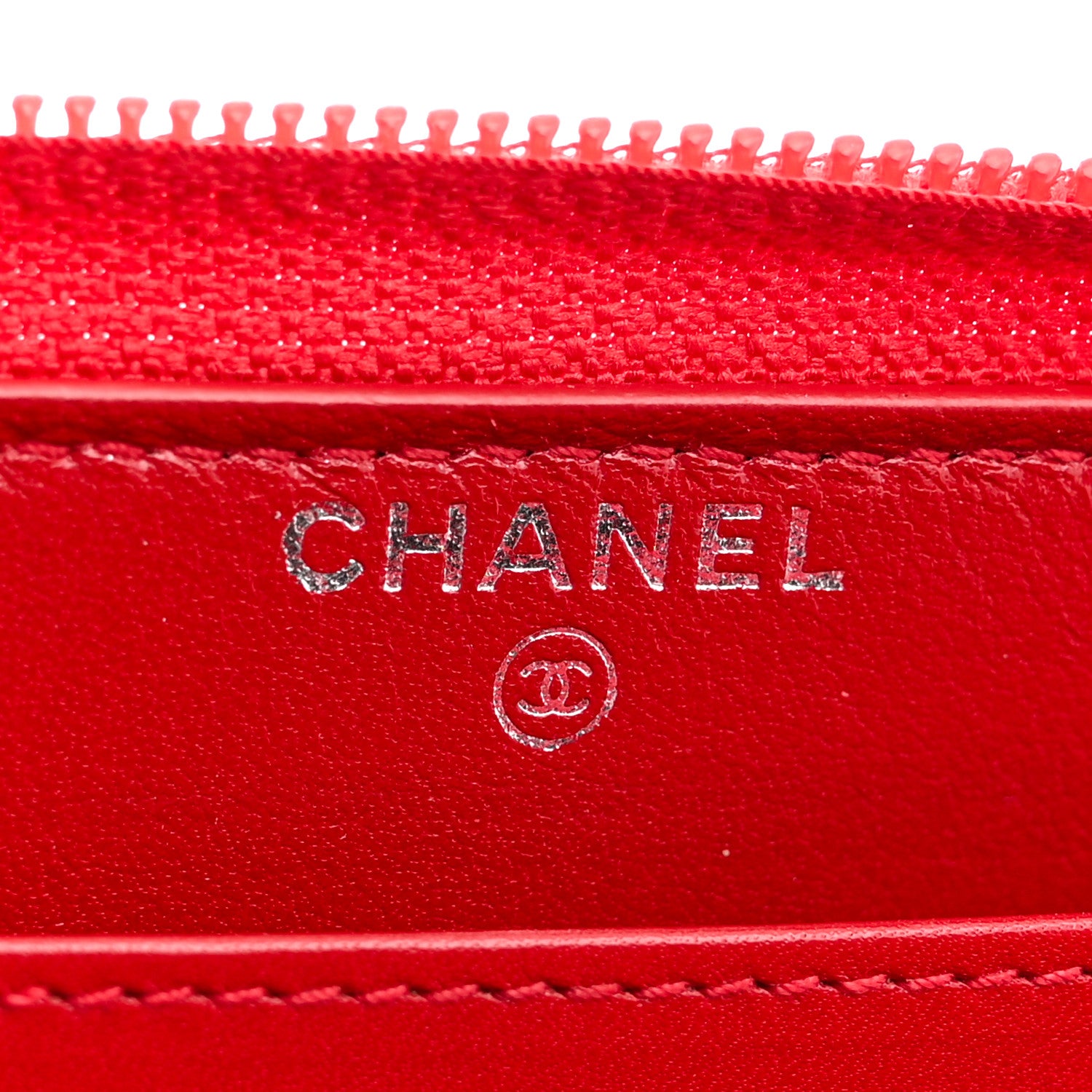 Chanel Patent Camellia Embossed Large Gusset Zip Around Wallet Red 6 of 7