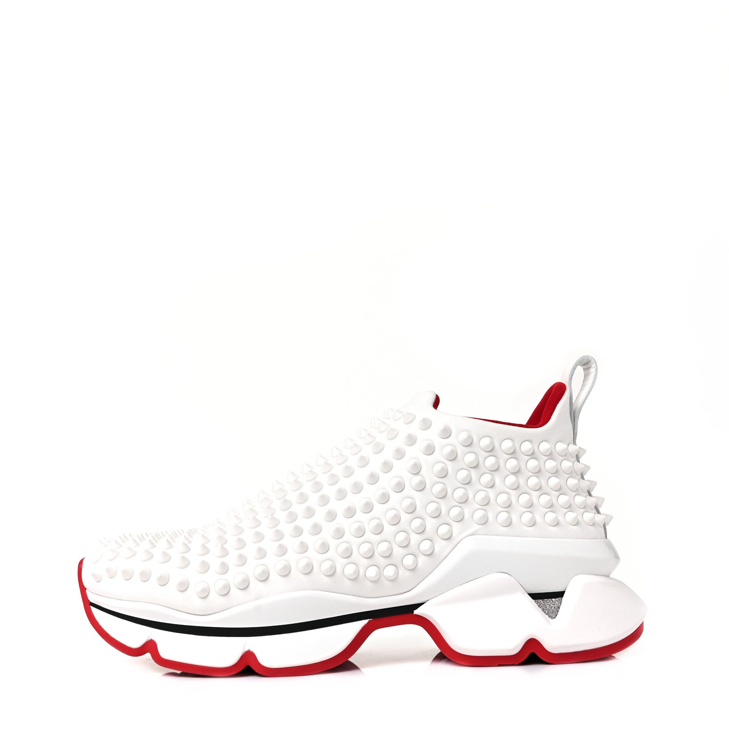 Christian Louboutin Neoprene Spike Sock Donna Flat Sneakers 37 White Snow Mat 1 of 7
