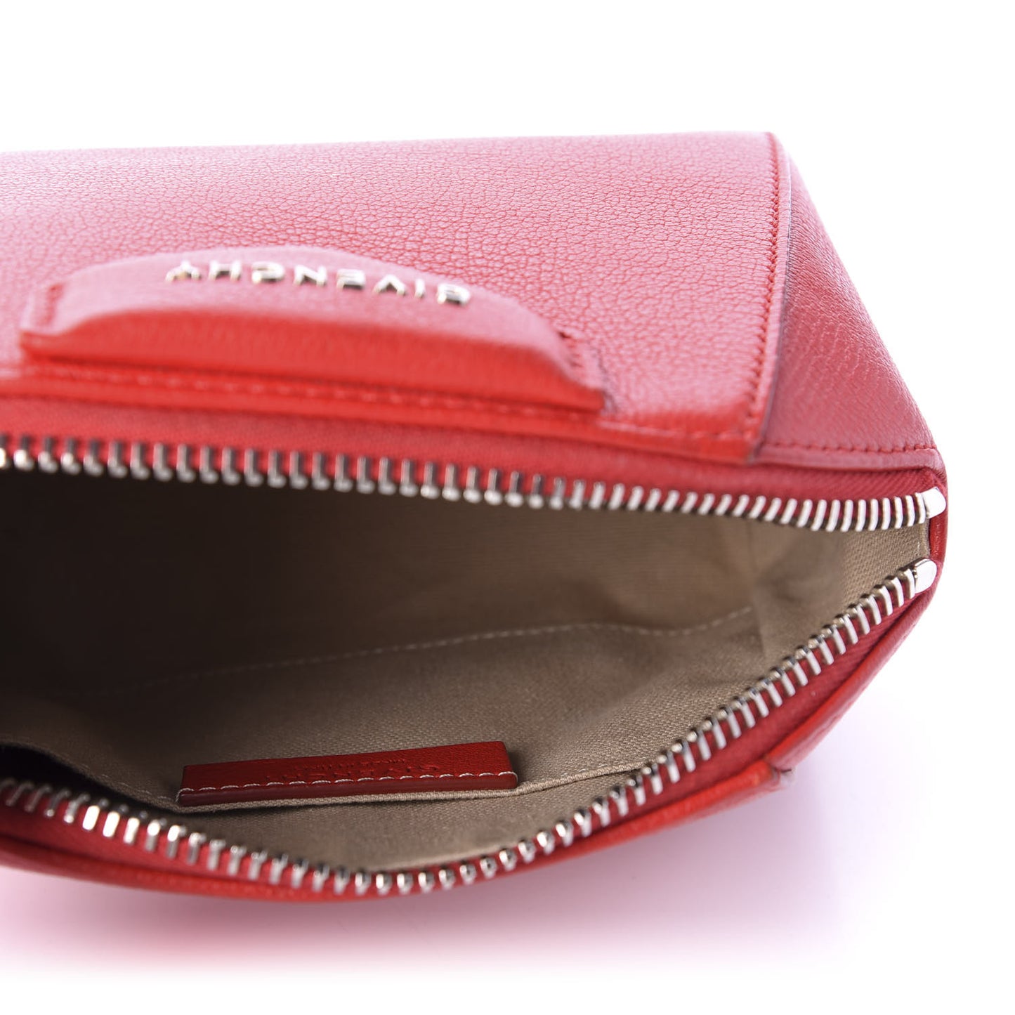 Sugar Goatskin Small Antigona Beauty Wristlet Red