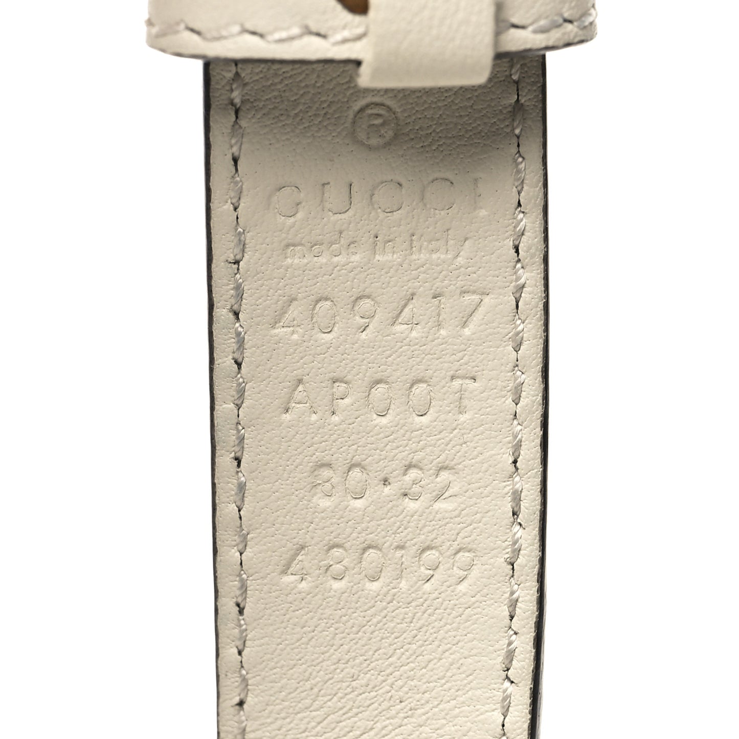 Calfskin Double G 20mm Belt 80 32 Mystic White