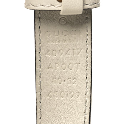 Gucci Calfskin Double G 20mm Belt 80 32 Mystic White 3 of 5