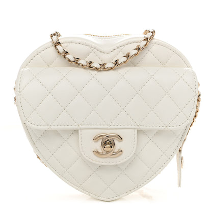 Chanel Lambskin Quilted CC In Love Heart Bag White 1 of 10
