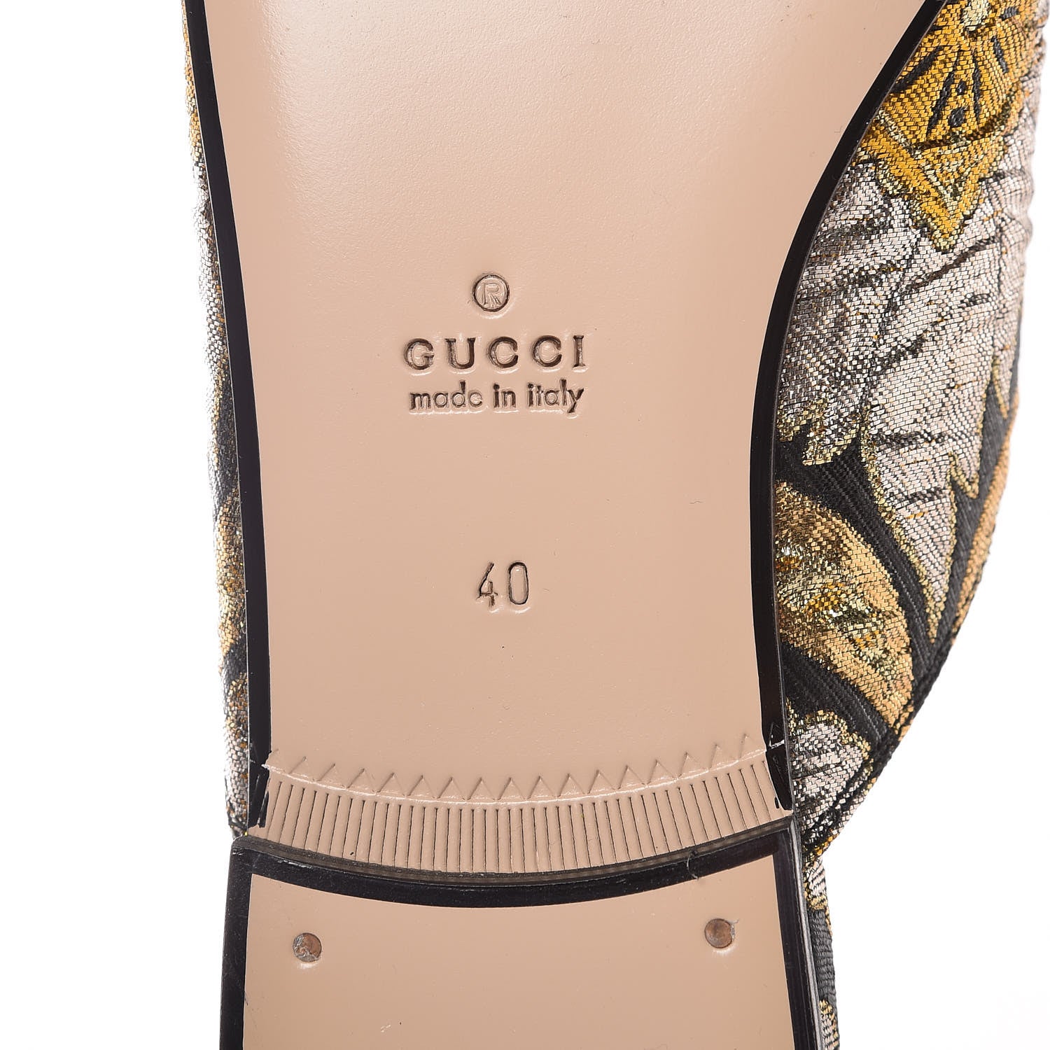 Gucci Jacquard Floral Womens Princetown Slippers 40 Oro Black 6 of 9