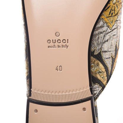 Gucci Jacquard Floral Womens Princetown Slippers 40 Oro Black 6 of 9