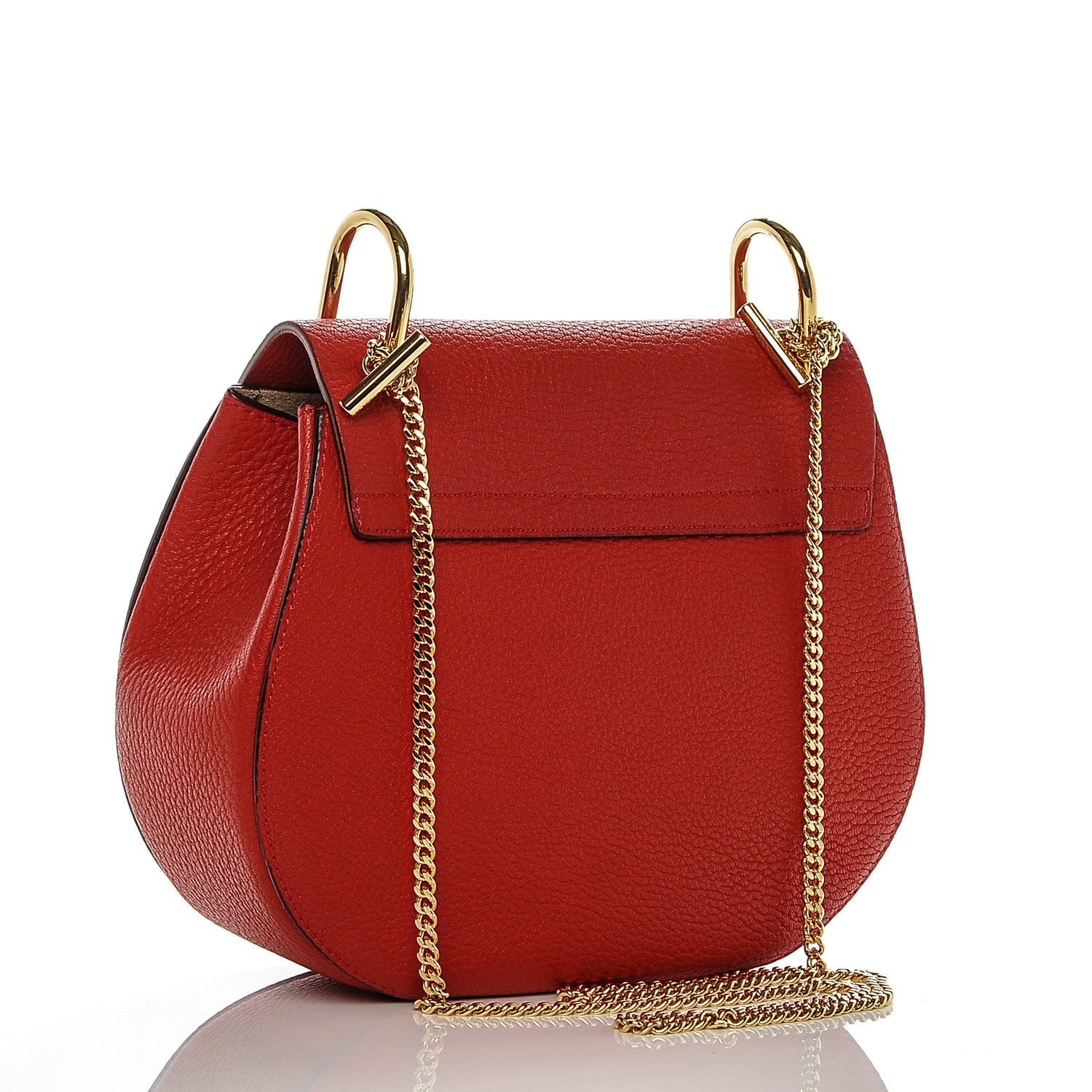 Chloe Grained Lambskin Drew Shoulder Bag Plaid Red 3 of 7