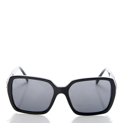 Chanel Acetate Polarized Square Sunglasses 5408 Black 2 of 8