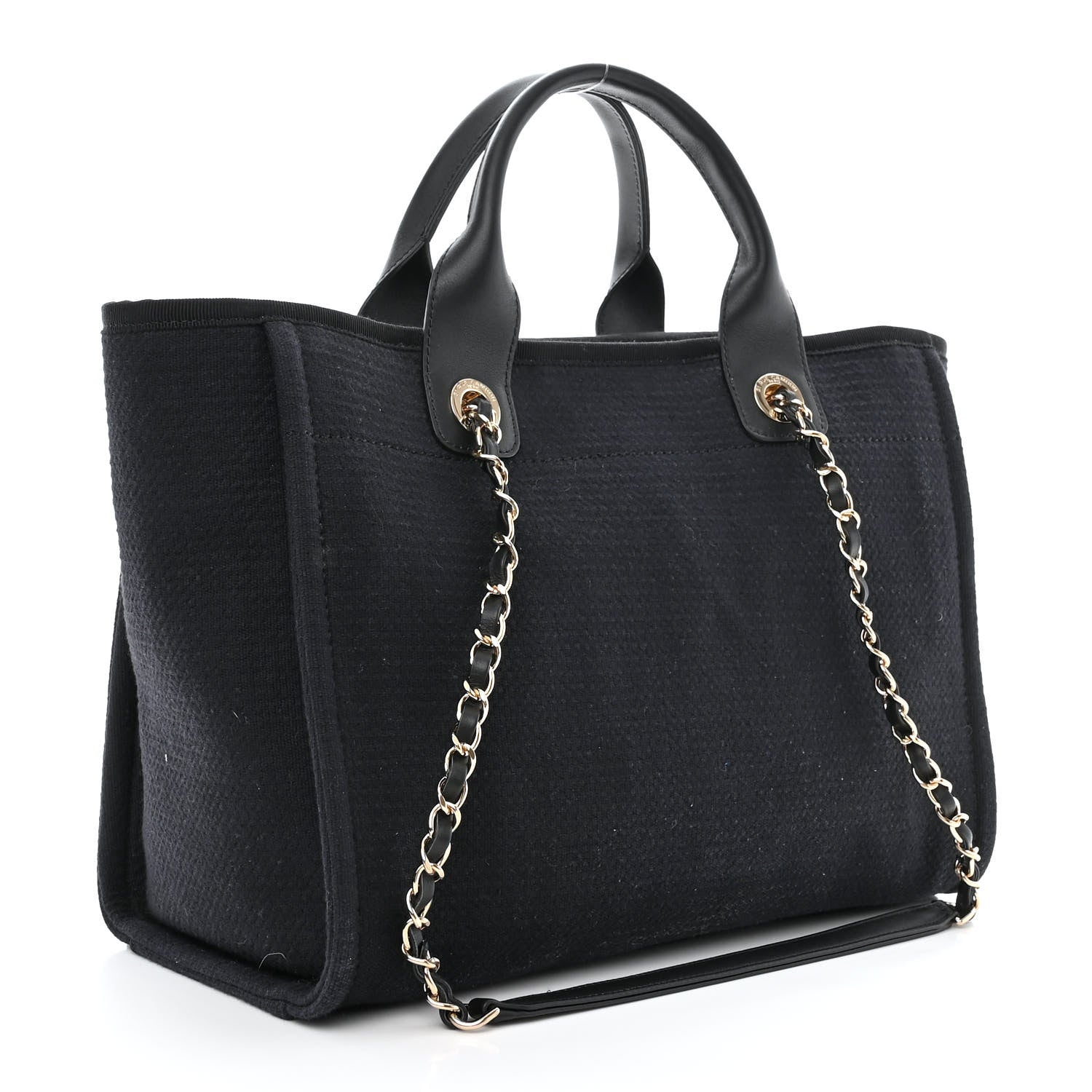 Chanel Mixed Fibers Small Deauville Tote Black 4 of 12