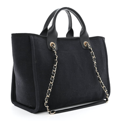 Chanel Mixed Fibers Small Deauville Tote Black 4 of 12