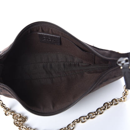 Gucci Monogram Studded Chain Clutch Dark Brown 5 of 10