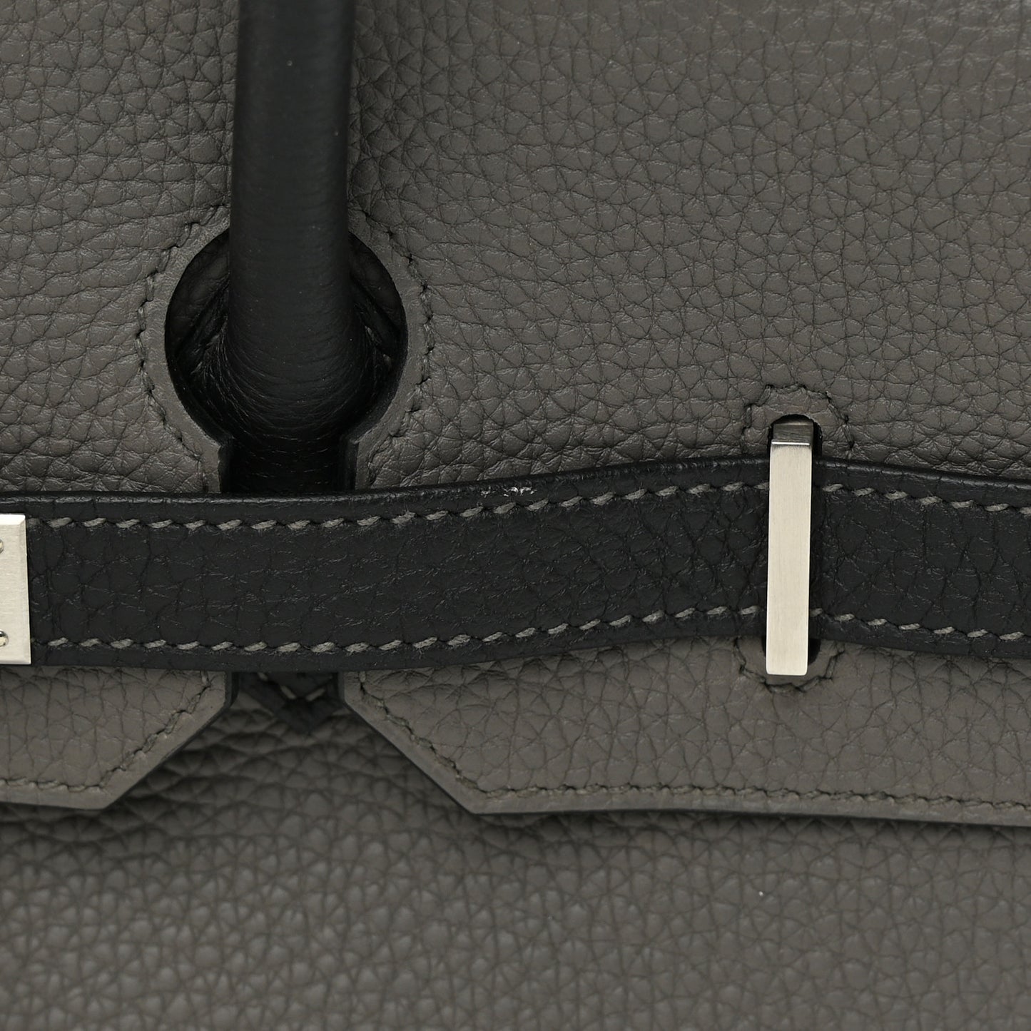 Togo Bi-Color Horseshoe Birkin 35 Etain Black