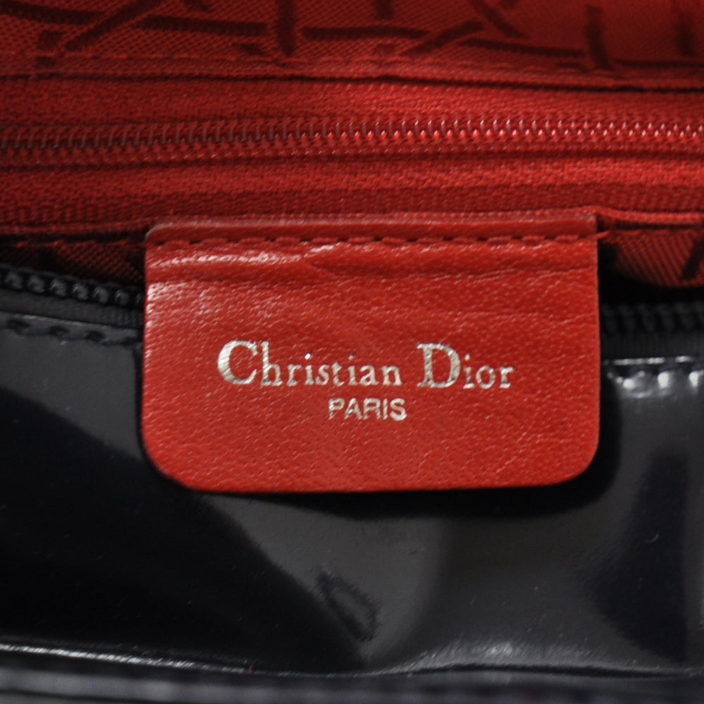 Patent Medium Lady Dior Navy Blue