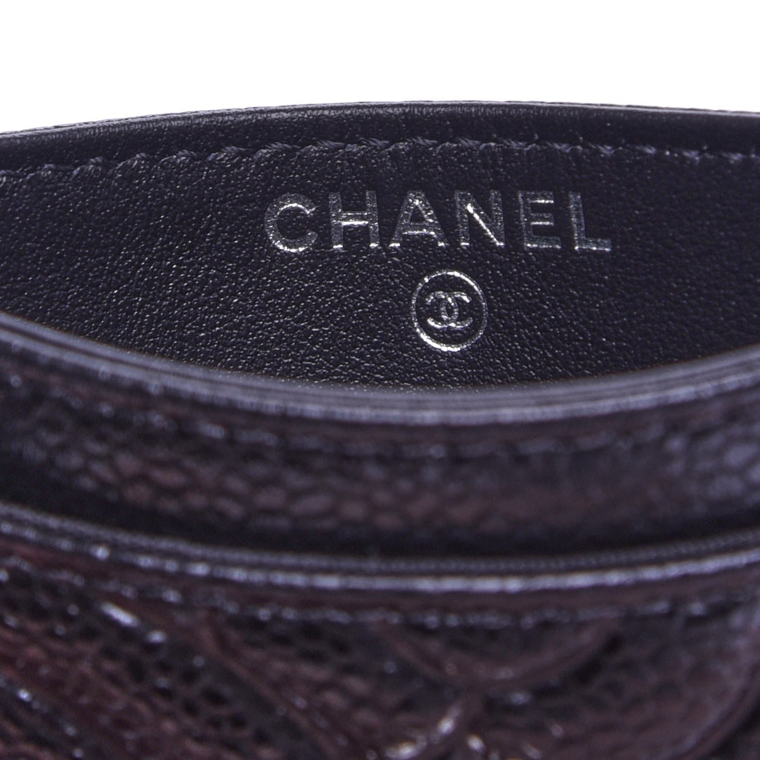 Chanel Caviar Camellia Embossed Card Holder Black 6 of 8