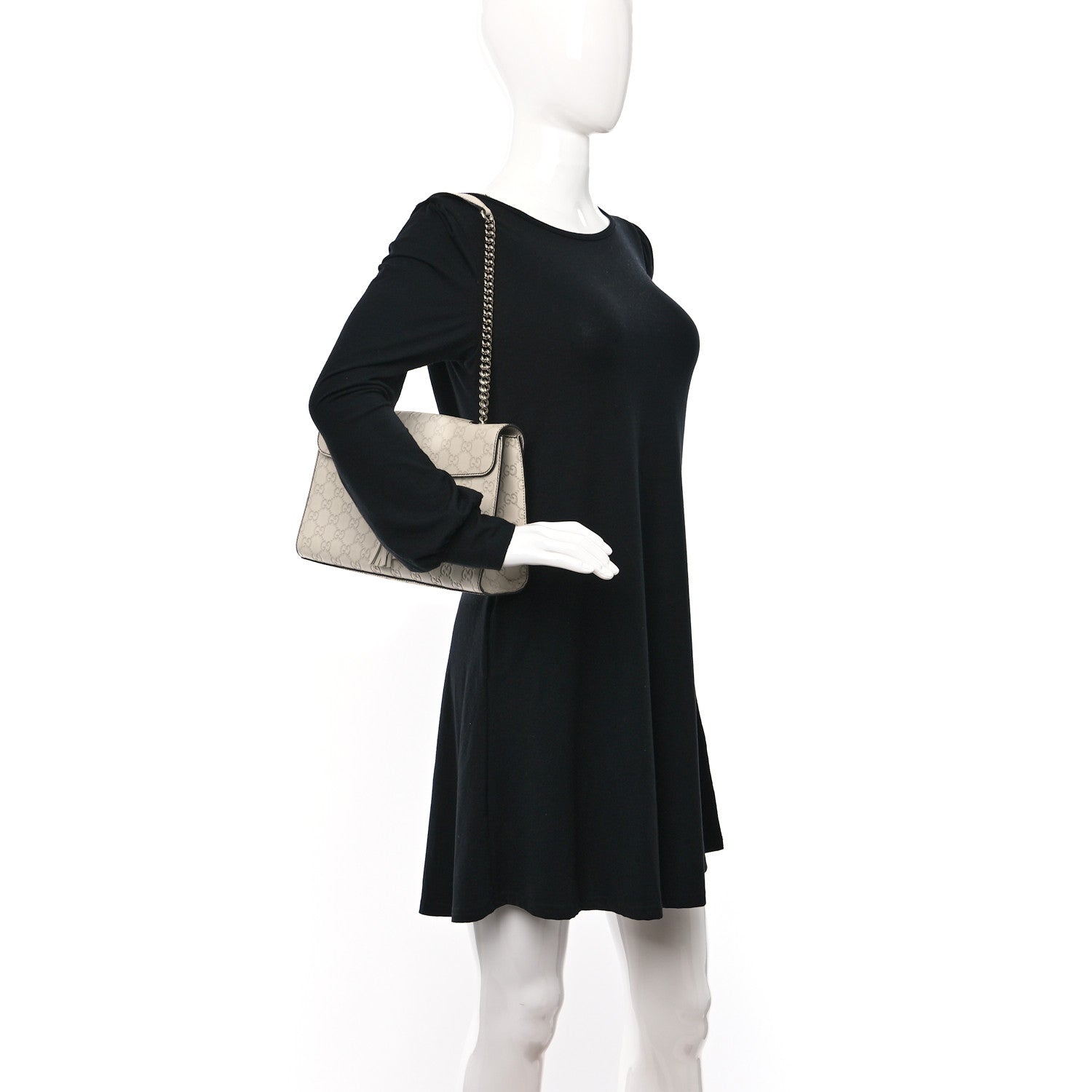 Gucci Guccissima Signature Medium Emily Chain Shoulder Bag Mystic White 3 of 9