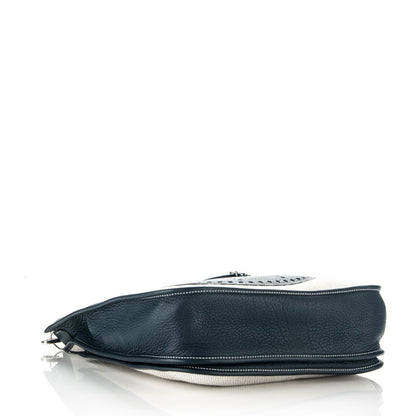 Hermes Toile Taurillon Clemence Evelyne III GM Bleu de Prusse 4 of 8