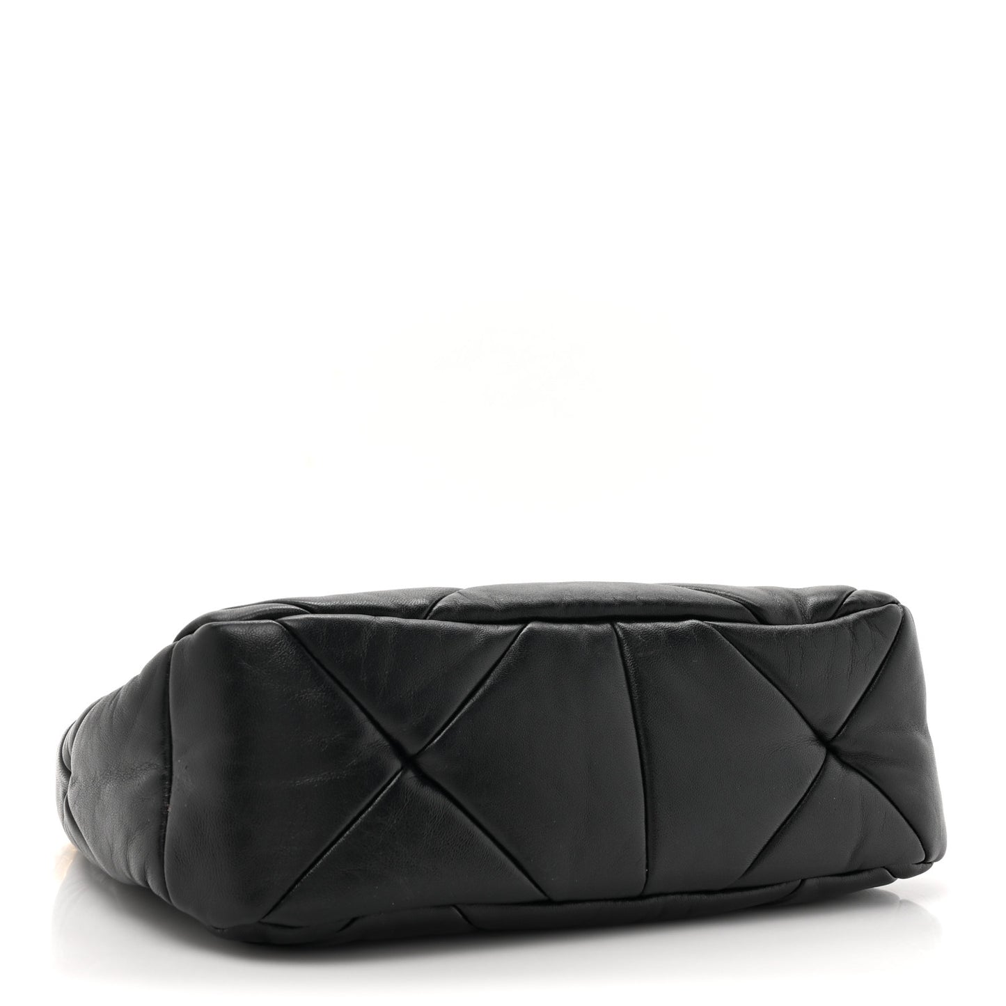 Nappa Triangle Quilted Patchwork System Bag Black