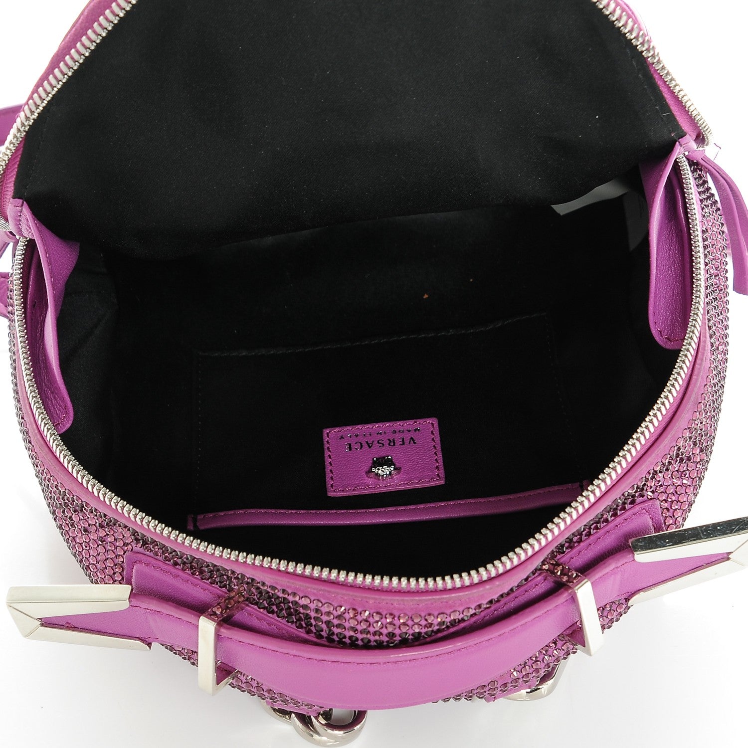 Versace Calfskin Palazzo Crystal Medusa Backpack Pink 5 of 7