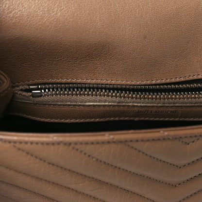 Saint Laurent Sheepskin Matelasse Chevron Monogram Medium College Bag Fard 10 of 20