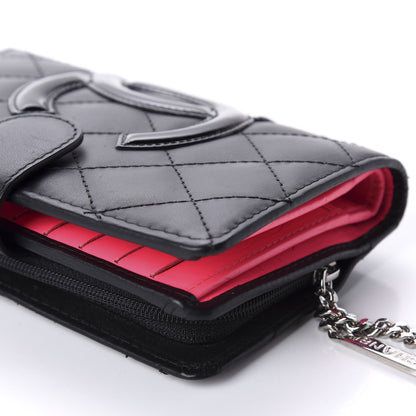 Chanel Calfskin Quilted Cambon Zipped Pocket Wallet Black 7 of 10