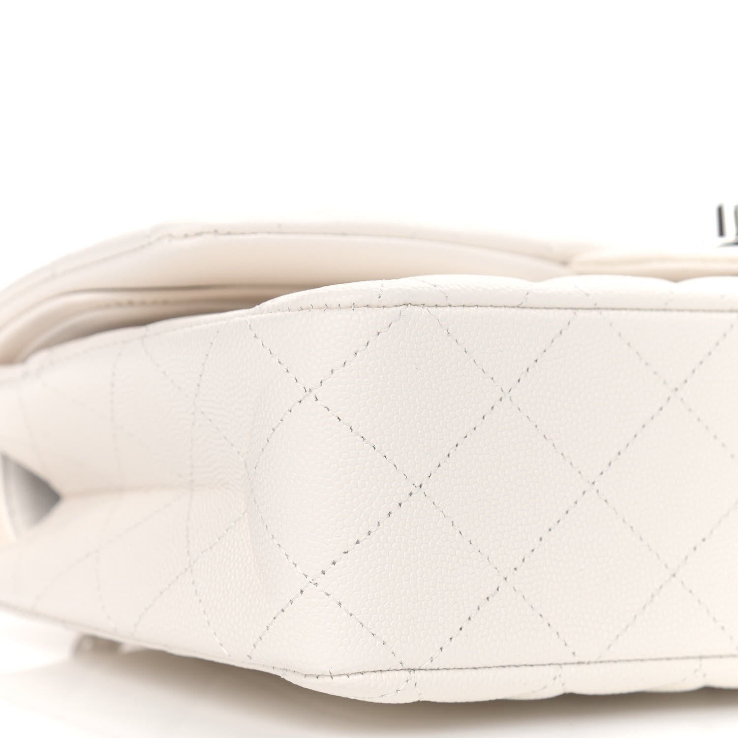 Chanel Caviar Quilted Medium Double Flap White 8 of 9