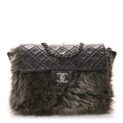 Chanel Lambskin Quilted Fantasy Fur Flap Brown 1 of 10