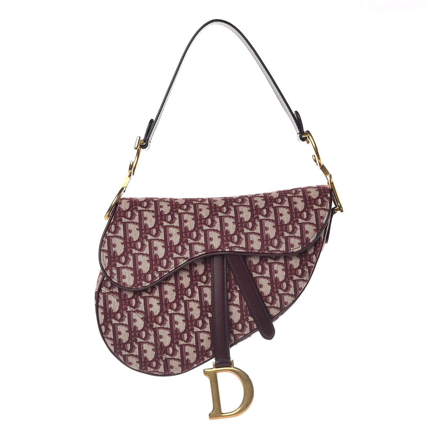 Christian Dior Oblique Saddle Bag Burgundy 1 of 8