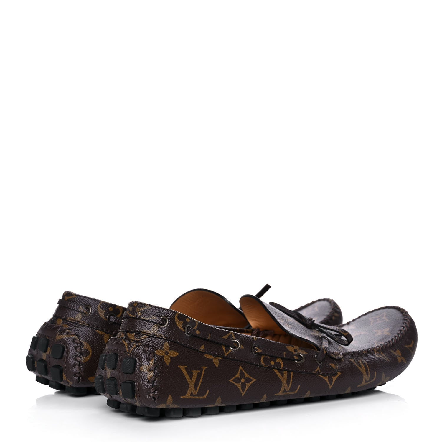 Louis Vuitton Monogram Mens Arizona Car Shoe Moccasin Loafers 12 Macassar 4 of 11