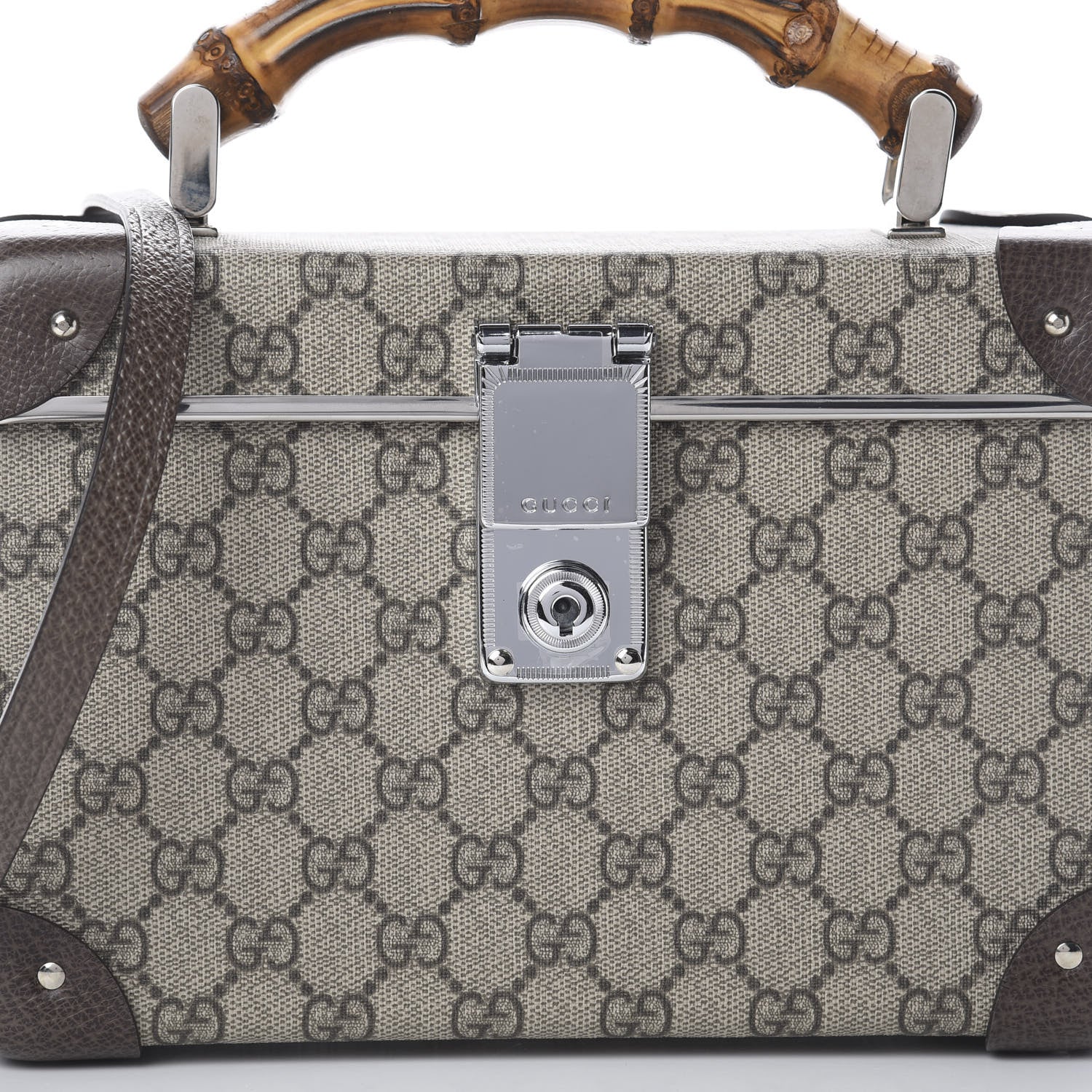 Gucci GG Supreme Monogram Globe-Trotter Beauty Case Brown 583465