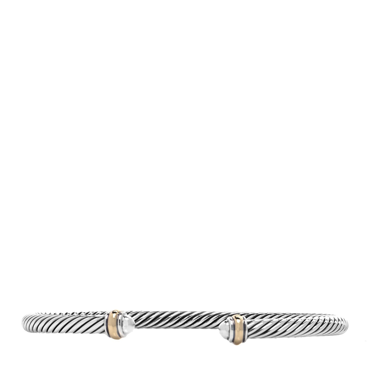 Sterling Silver 18K Yellow Gold 4mm Cable Classics Bracelet