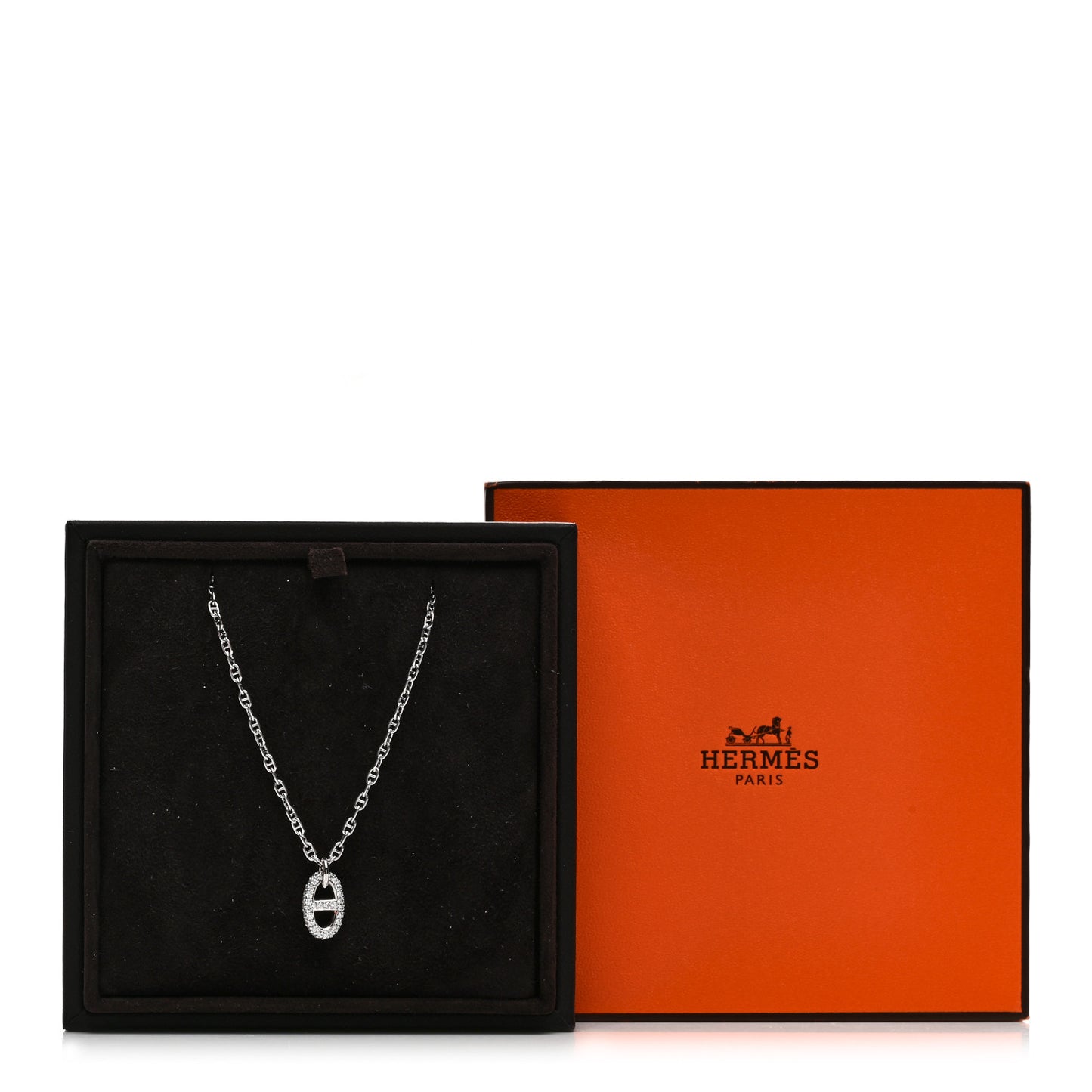 18K White Gold Diamond New Farandole Pendant Necklace ST