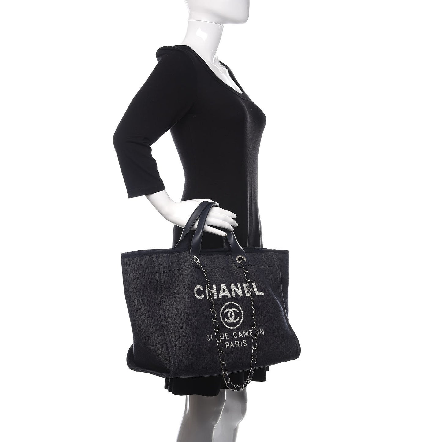 Denim Medium Deauville Tote Dark Blue