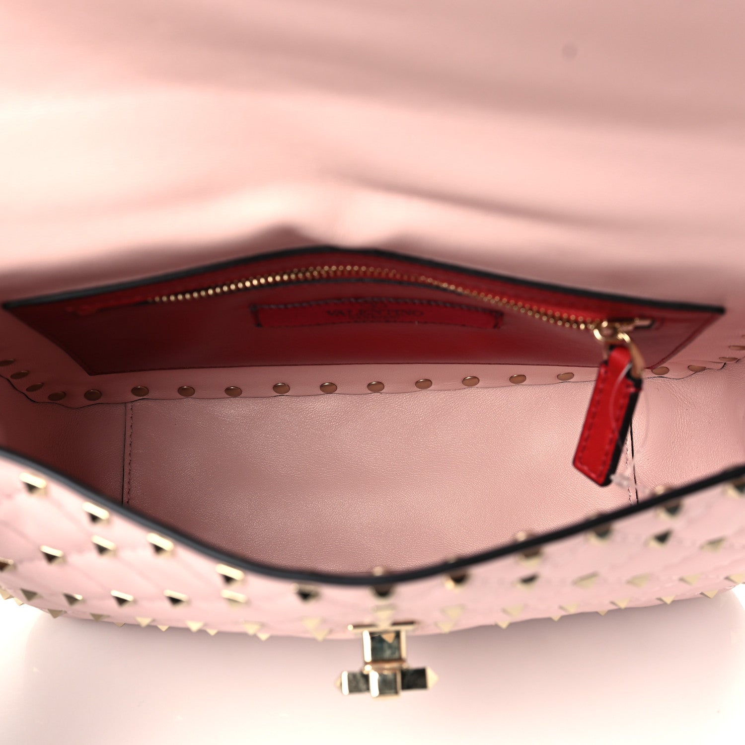 Valentino Garavani Nappa Medium Rockstud Spike Shoulder Bag Water Rose 5 of 6