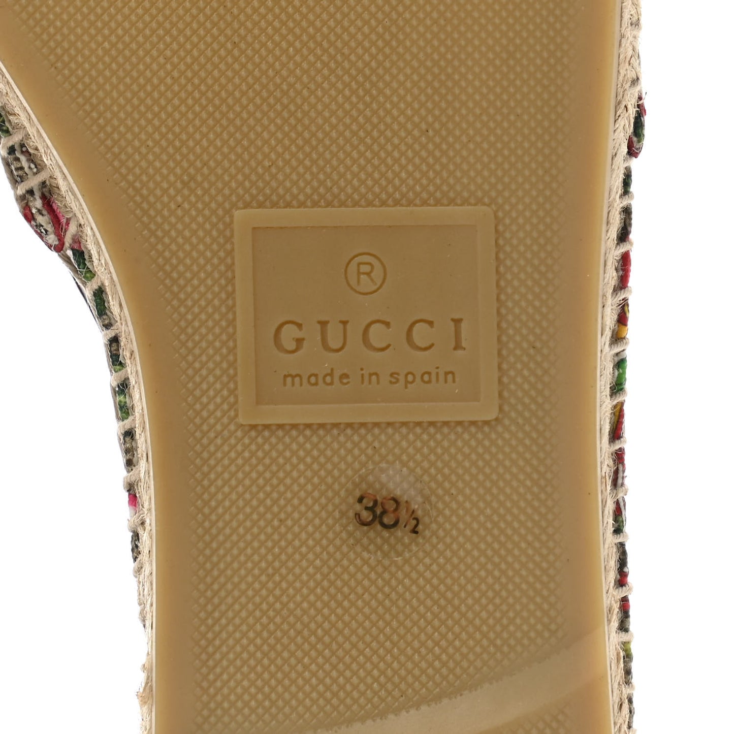 GG Supreme Monogram Tian Womens Espadrilles 38.5 Beige Multicolor Red