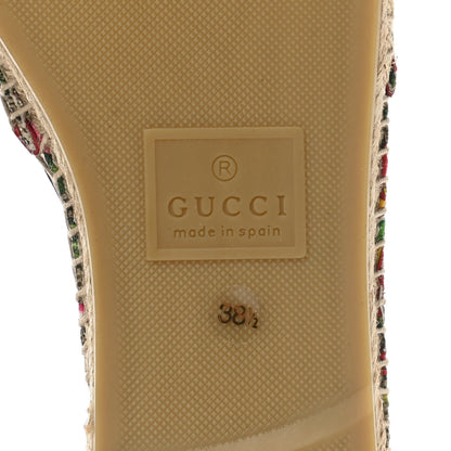 Gucci GG Supreme Monogram Tian Womens Espadrilles 38.5 Beige Multicolor Red 7 of 10