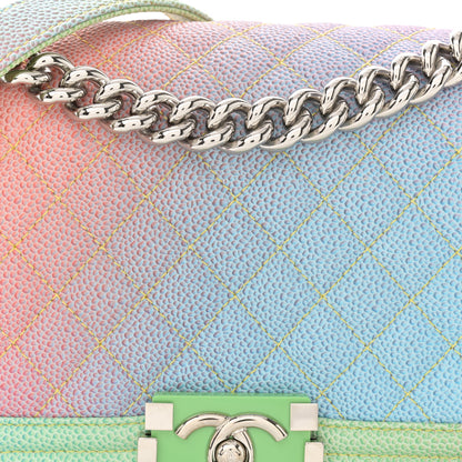 Chanel Caviar Quilted Medium Cuba Rainbow Boy Flap Multicolor 9 of 12