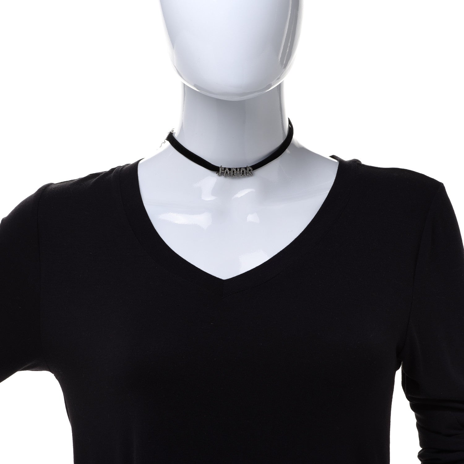 Christian Dior Velvet Crystal J’Adior Choker Necklace Black 2 of 5