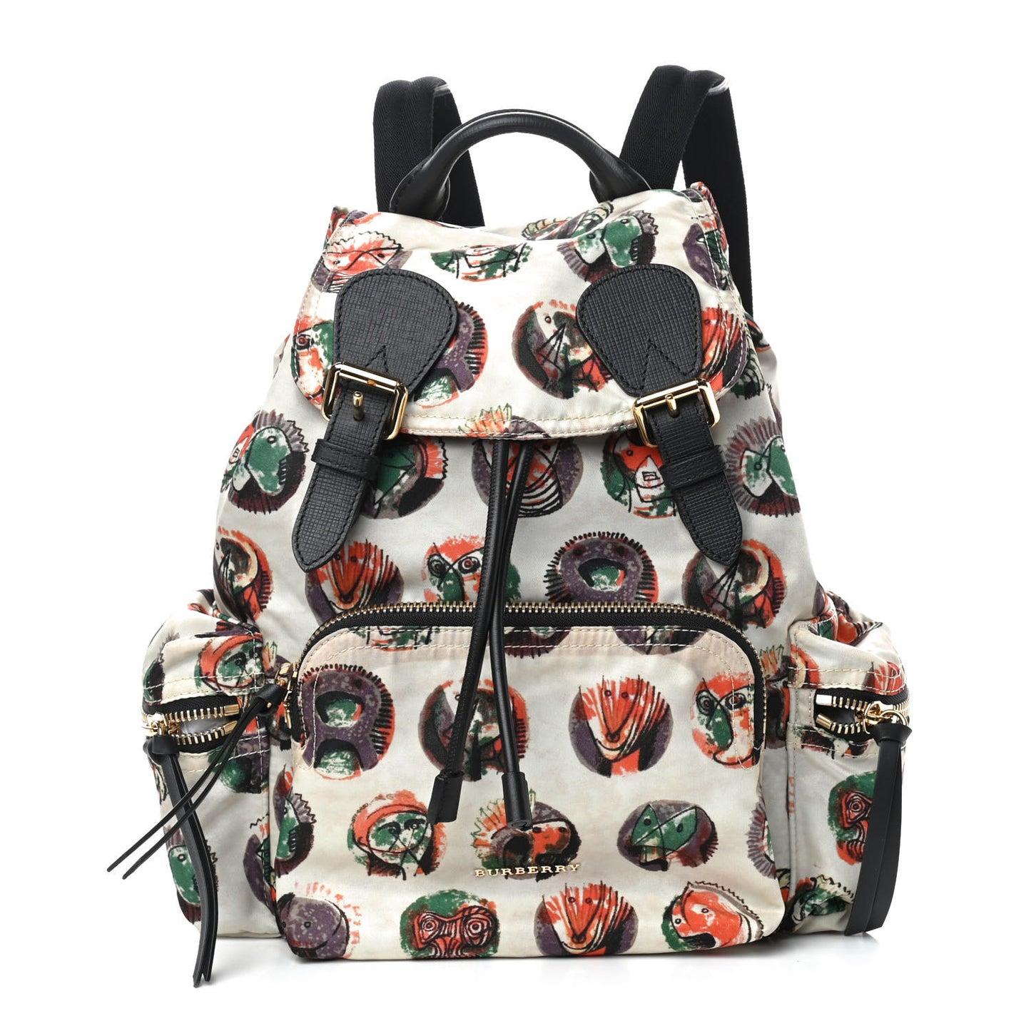Prorsum Nylon Pallas Heads Print Medium Rucksack Backpack Natural White