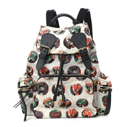 Burberry Prorsum Nylon Pallas Heads Print Medium Rucksack Backpack Natural White 1 of 10