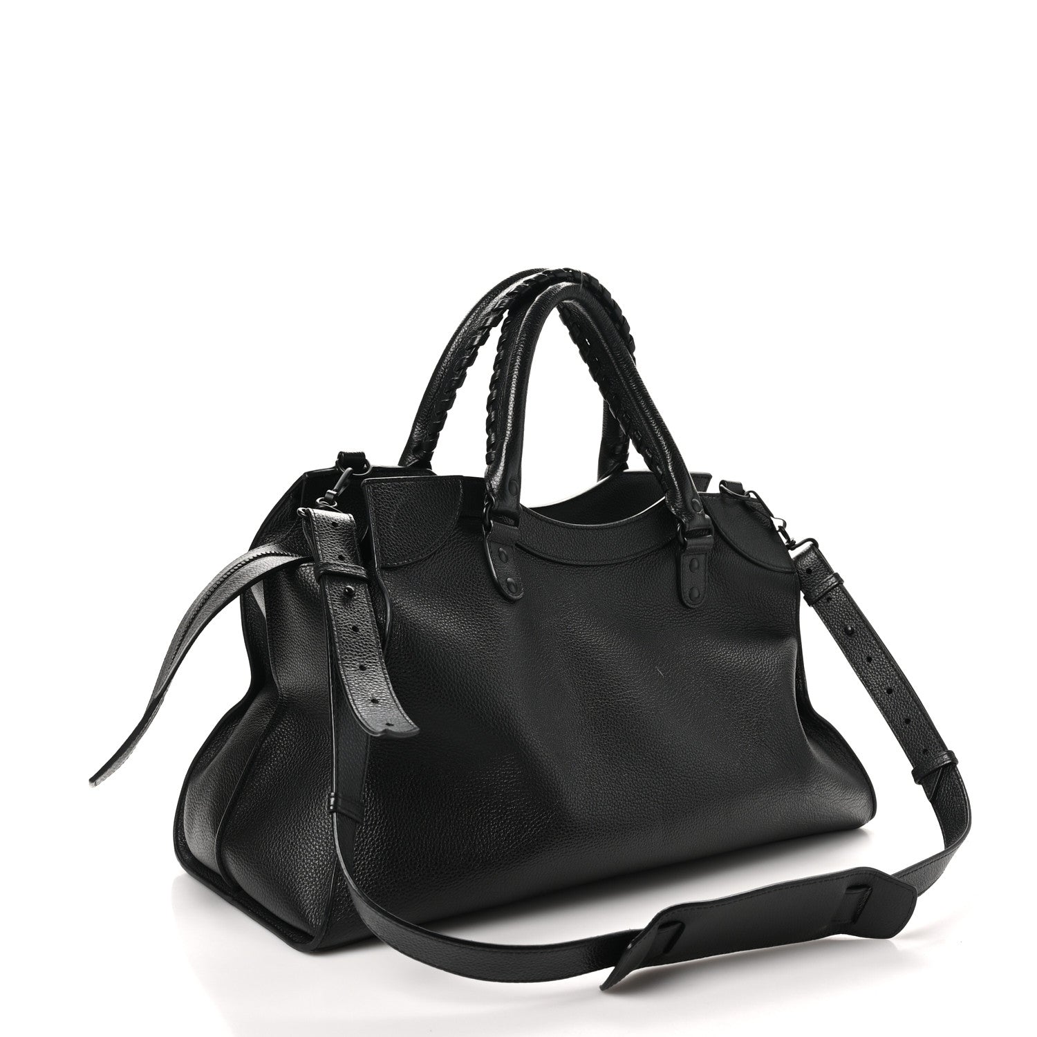 Balenciaga Grained Calfskin Neo Classic Black Hardware Medium City Black 3 of 10